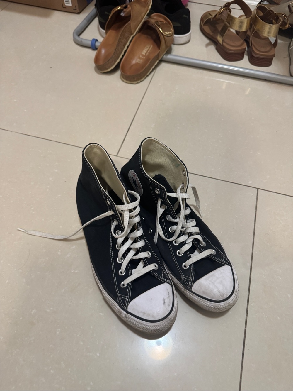 Classic High-Top Converse Sneakers - Black Mens